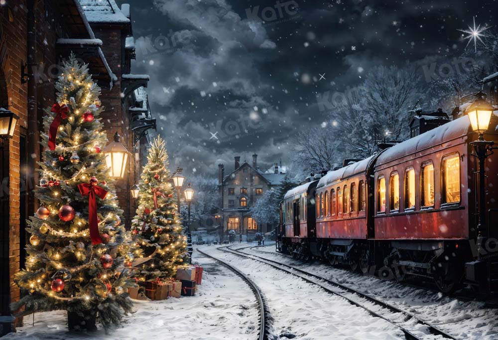 Kate Winter Weihnachten Zug Hintergrund von Emetselch - Kate Backdrop.de