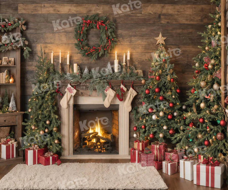 Kate Weihnachten Santa Zimmer Kamin Socken Hintergrund für Fotografie - Kate Backdrop.de