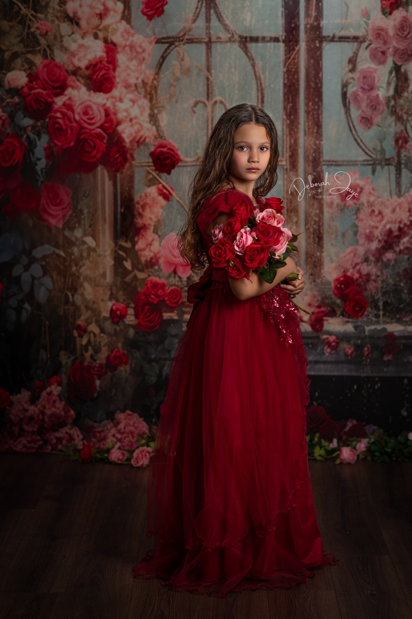 Kate Frühling Valentine's Day Retro Floral Fenster Hintergrund von Chain Photography - Kate Backdrop.de