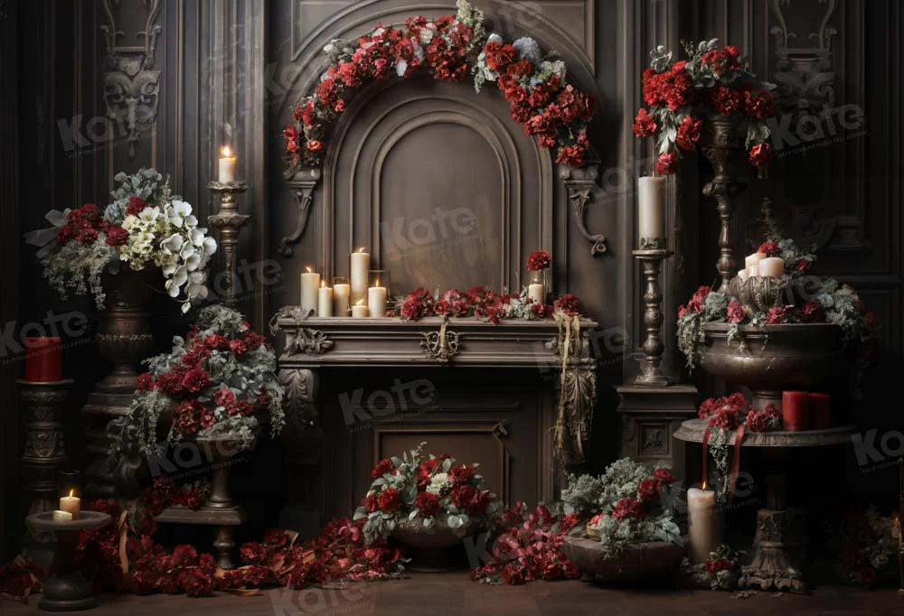 Kate Valentine's Day Floral Retro Zimmer Hintergrund von Emetselch