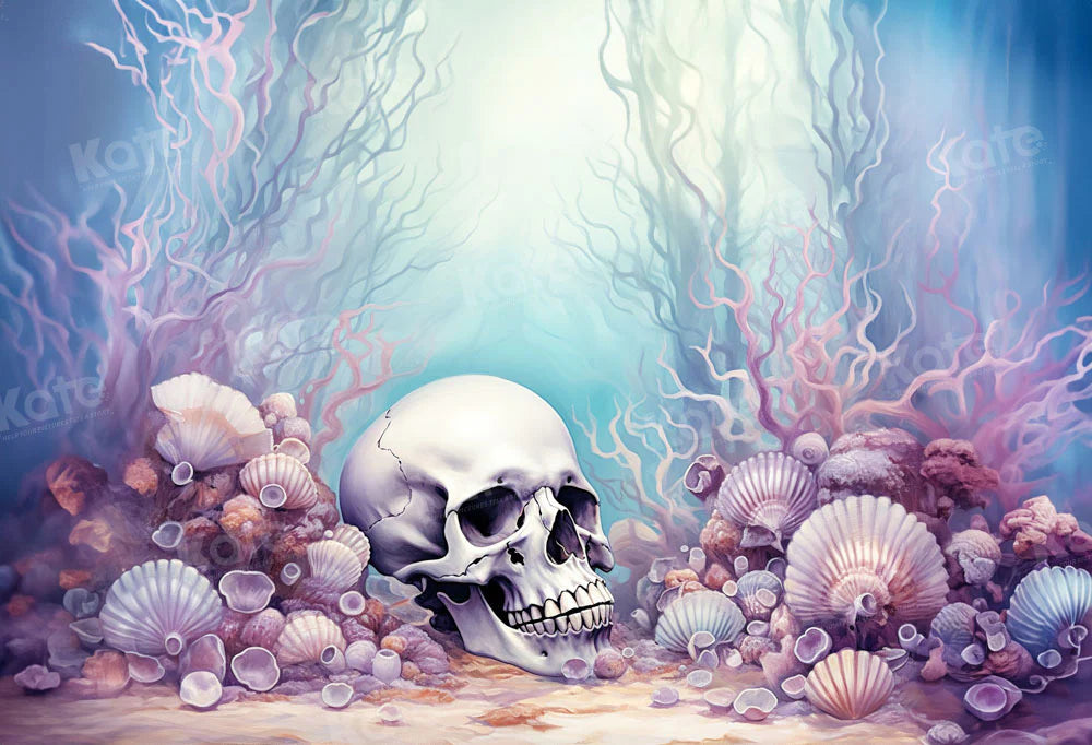 Kate Halloween Unterwasserwelt Bäcker Totenkopf Hintergrund von Chain Photography