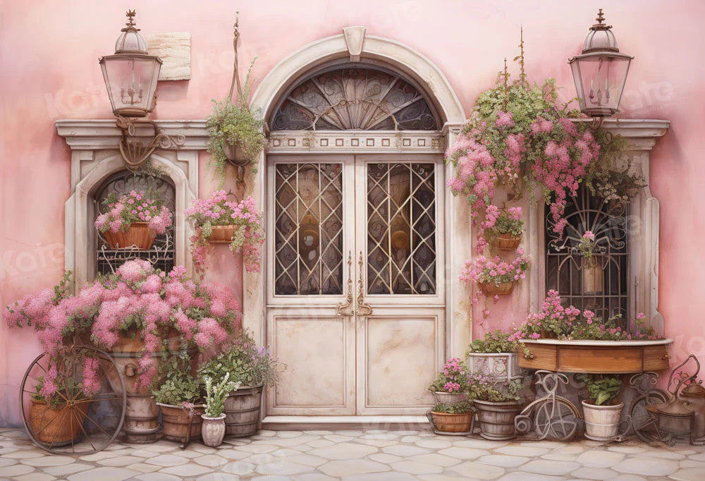 Kate Valentinstag Blumenbogen Rosa Wand Hintergrund von Chain Photography - Kate Backdrop.de