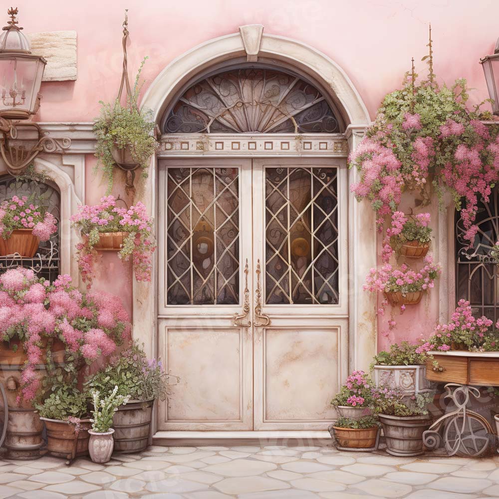 Kate Valentinstag Blumenbogen Rosa Wand Hintergrund von Chain Photography - Kate Backdrop.de