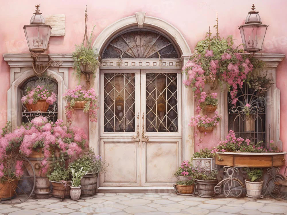 Kate Valentinstag Blumenbogen Rosa Wand Hintergrund von Chain Photography - Kate Backdrop.de
