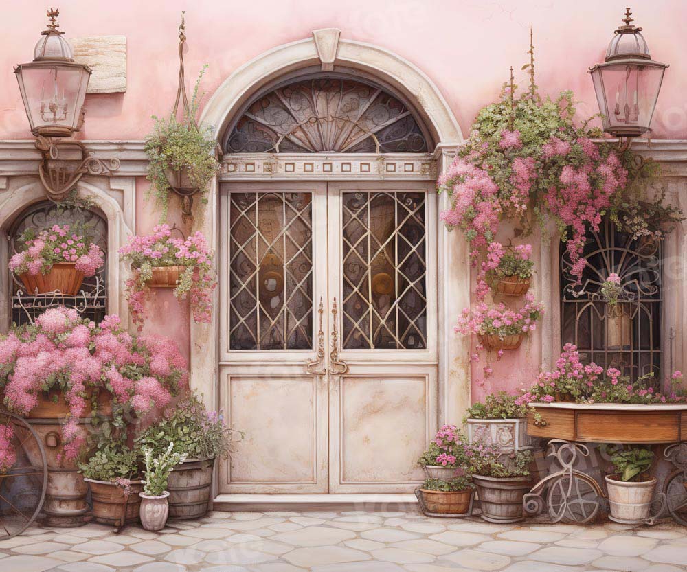 Kate Valentinstag Blumenbogen Rosa Wand Hintergrund von Chain Photography - Kate Backdrop.de