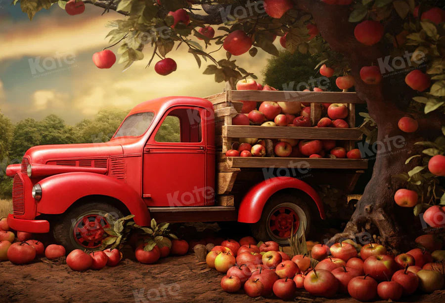 Kate Auto Apfelernte Hintergrund für Fotografie