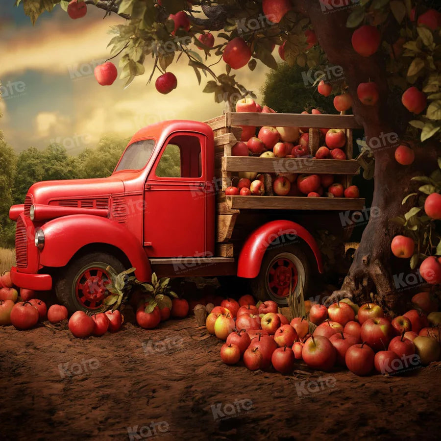 Kate Auto Apfelernte Hintergrund für Fotografie
