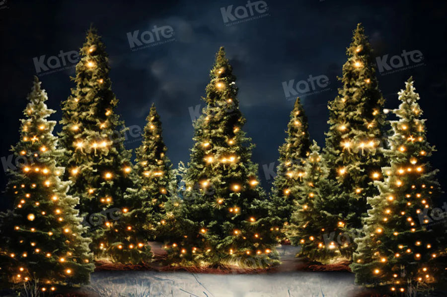 Kate Outdoor String Lichterkette Weihnachten -Baum Hintergrund für Fotografie - Kate Backdrop.de