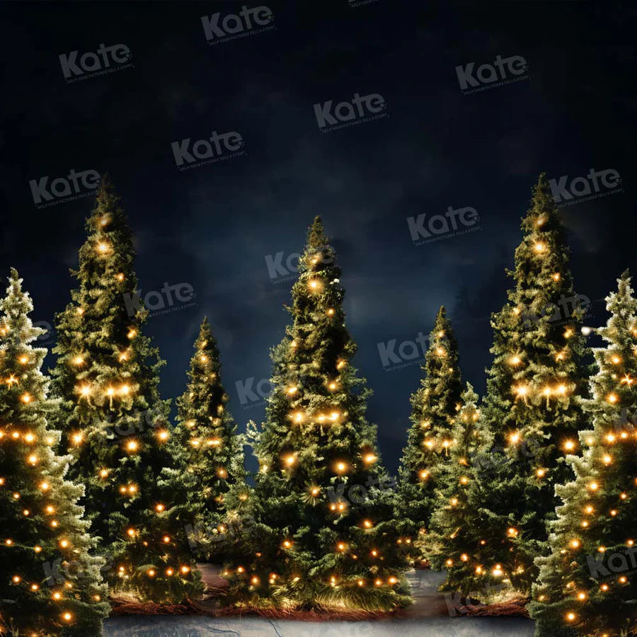 Kate Outdoor String Lichterkette Weihnachten -Baum Hintergrund für Fotografie - Kate Backdrop.de