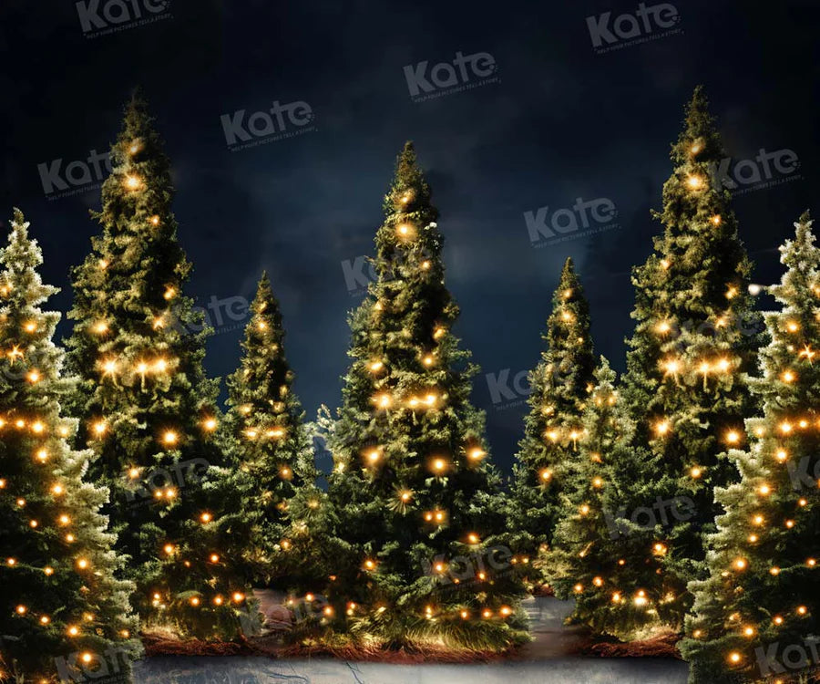 Kate Outdoor String Lichterkette Weihnachten -Baum Hintergrund für Fotografie - Kate Backdrop.de