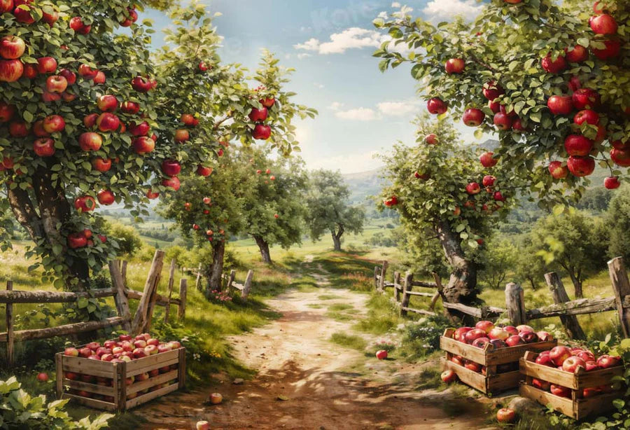 Kate Herbst Apfelbaum Pfad Hintergrund von Emetselch