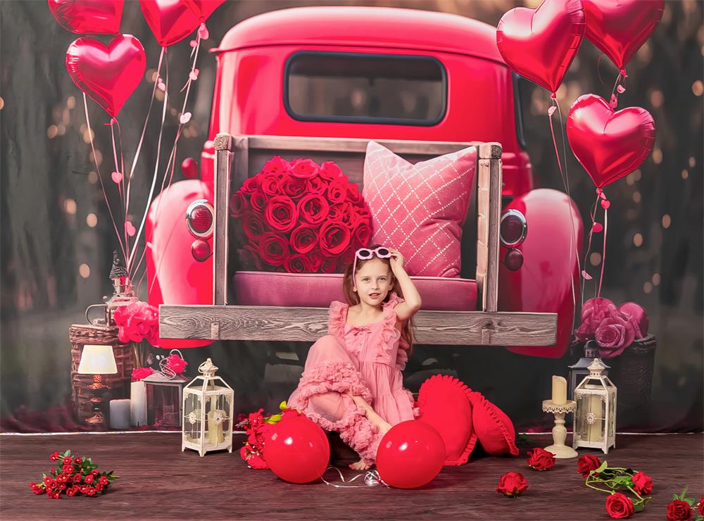 Super Sale-A Kate Valentinstag Liebe Ballon LKW Hintergrund von Chain Photography