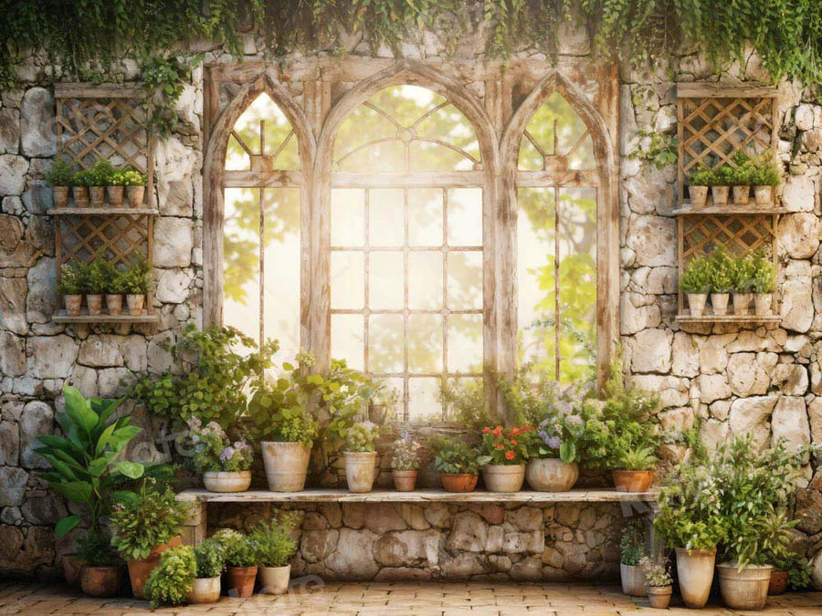 Kate Frühling Grüne Pflanzen Sonniges Fenster Hintergrund Von Chain Photography - Kate Backdrop.de