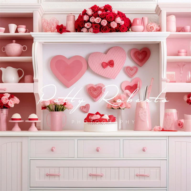Kate Valentinstag Rosa Küche Hintergrund von Patty Roberts - Kate Backdrop.de