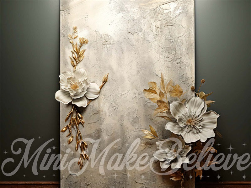 Kate Künstlerische weiße Blume Wand Hintergrund von Mini MakeBelieve