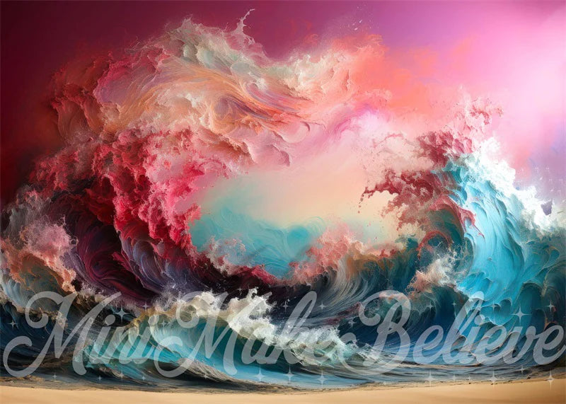 Kate Gemalt Sunset Waves Interieur Hintergrund von Mini MakeBelieve - Kate Backdrop.de
