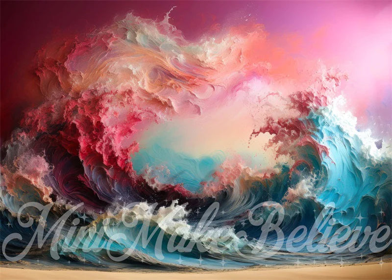 Kate Gemalt Sunset Waves Interieur Hintergrund von Mini MakeBelieve