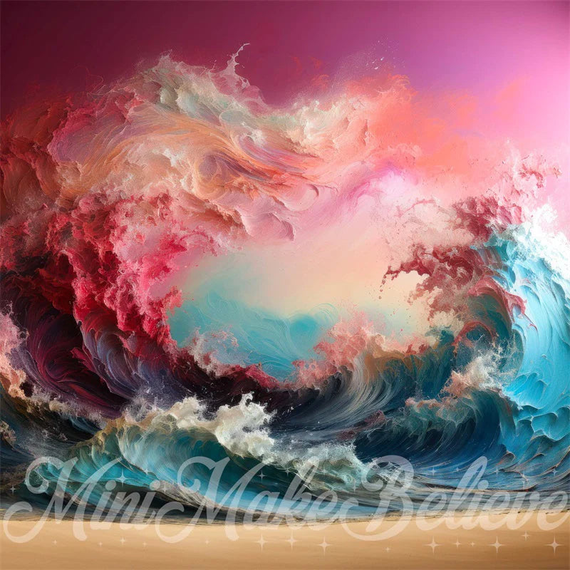 Kate Gemalt Sunset Waves Interieur Hintergrund von Mini MakeBelieve - Kate Backdrop.de