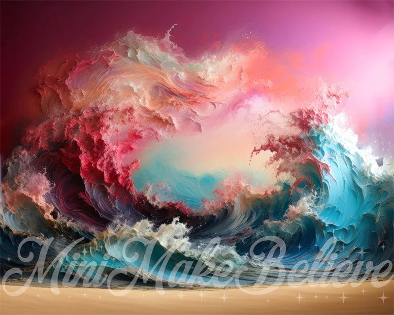 Kate Gemalt Sunset Waves Interieur Hintergrund von Mini MakeBelieve - Kate Backdrop.de