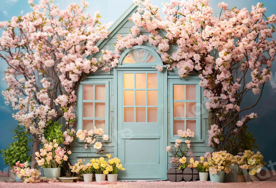 Kate Frühling Ostern Blumen Haus Hintergrund von Emetselch - Kate Backdrop.de