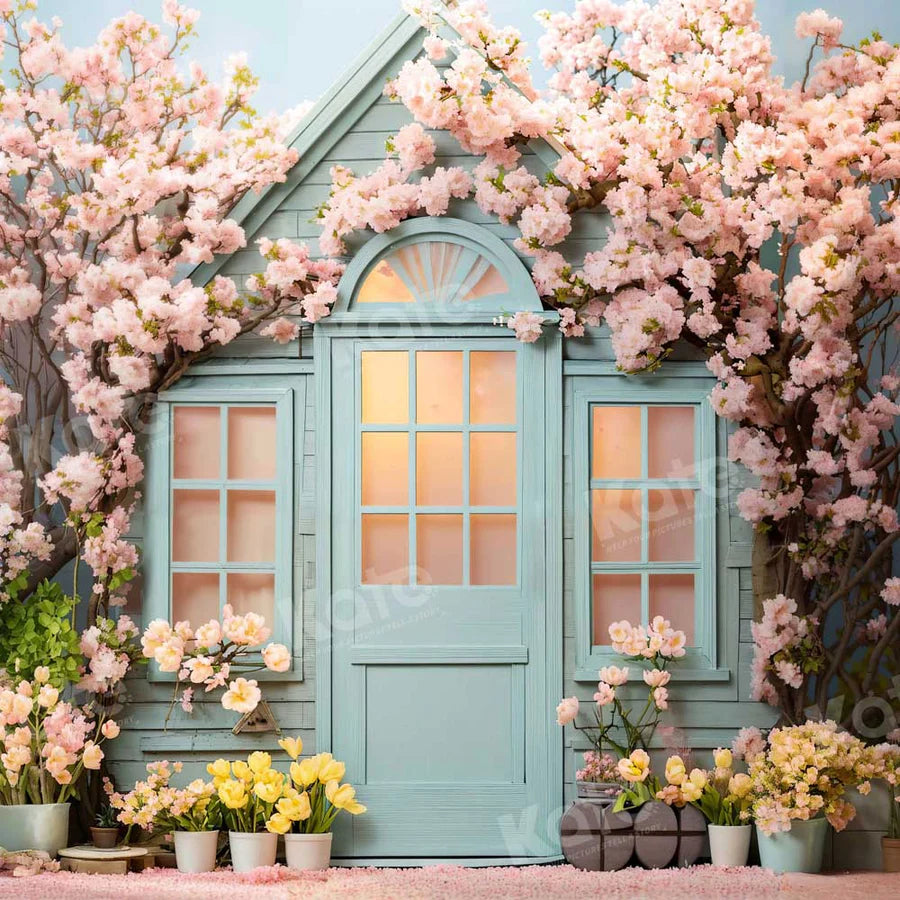 Kate Frühling Ostern Blumen Haus Hintergrund von Emetselch