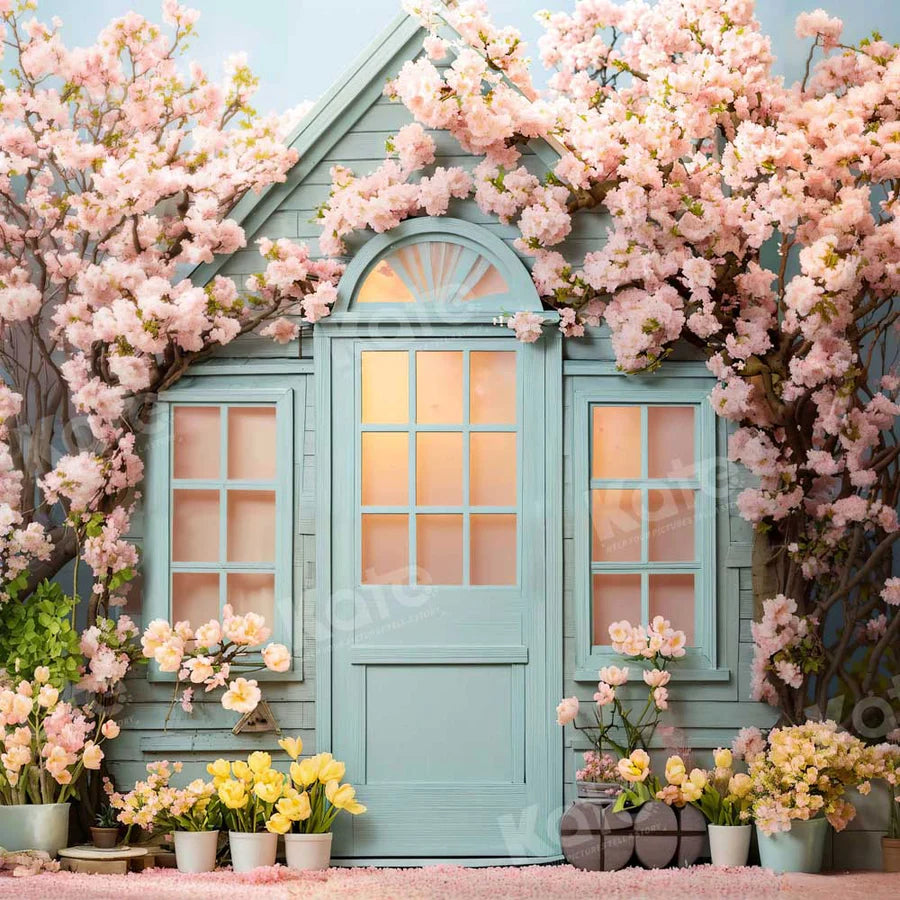 Kate Frühling Ostern Blumen Haus Hintergrund von Emetselch - Kate Backdrop.de