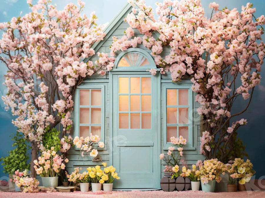 Kate Frühling Ostern Blumen Haus Hintergrund von Emetselch - Kate Backdrop.de