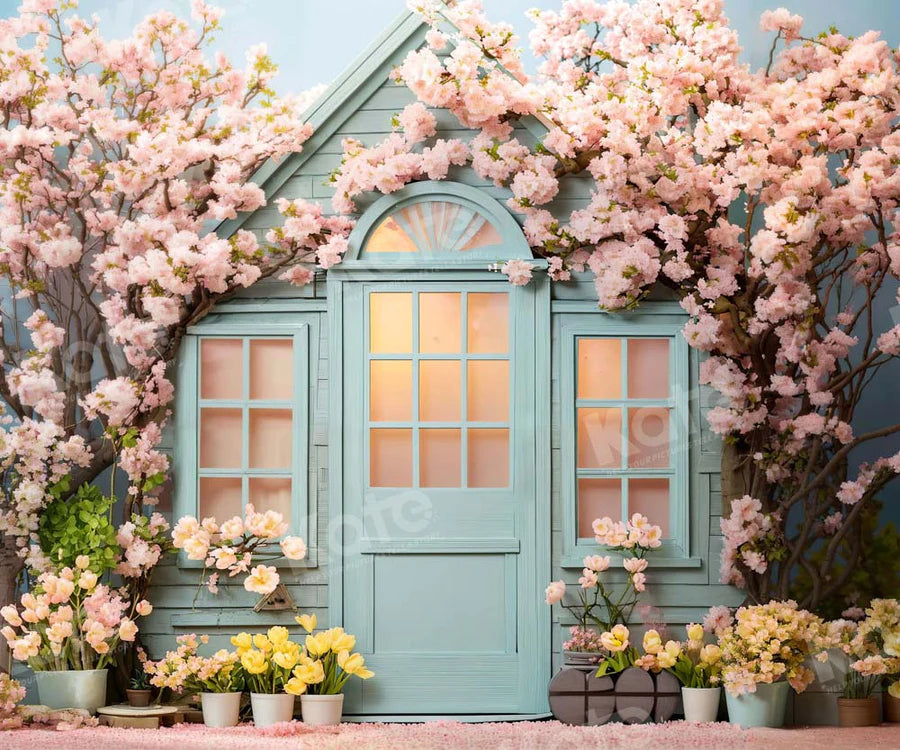 Kate Frühling Ostern Blumen Haus Hintergrund von Emetselch