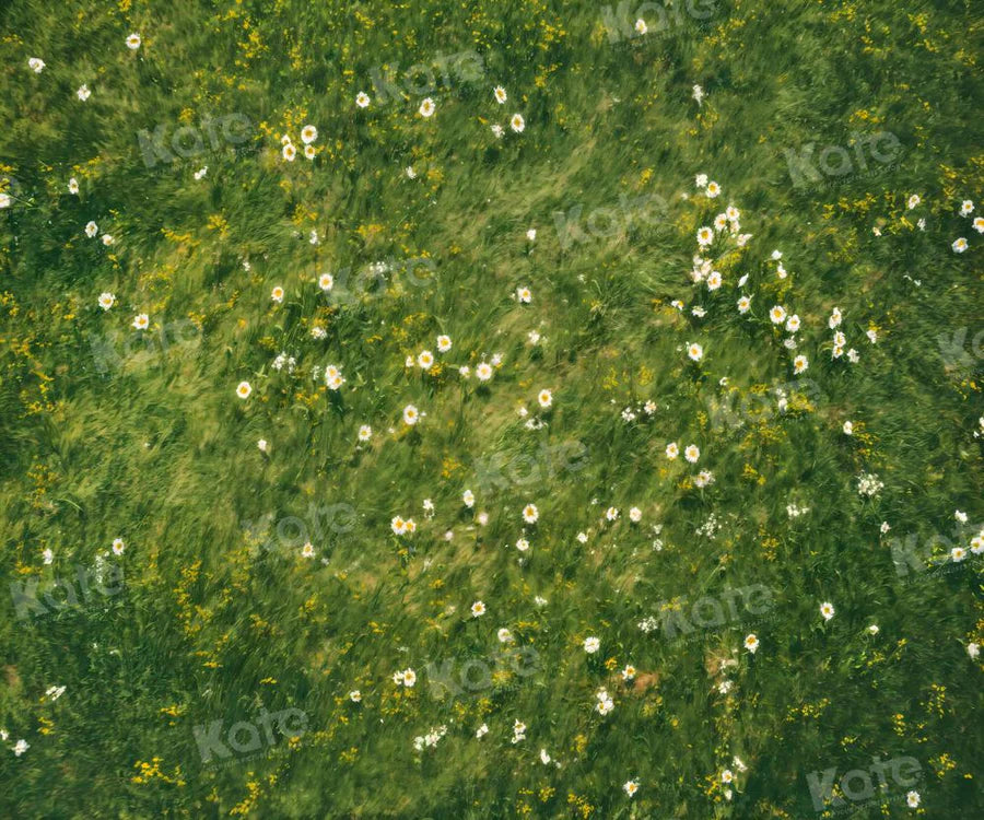 Kate Frühling Gras Weiße Blume Boden Hintergrund von Kate - Kate Backdrop.de