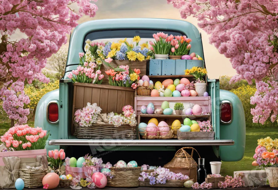 Kate Ostern Blumen LKW Hintergrund von Emetselch - Kate Backdrop.de
