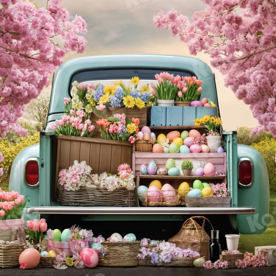 Kate Ostern Blumen LKW Hintergrund von Emetselch - Kate Backdrop.de
