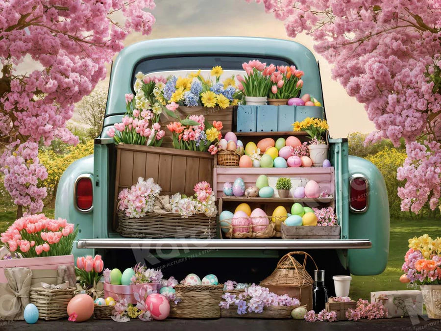 Kate Ostern Blumen LKW Hintergrund von Emetselch - Kate Backdrop.de