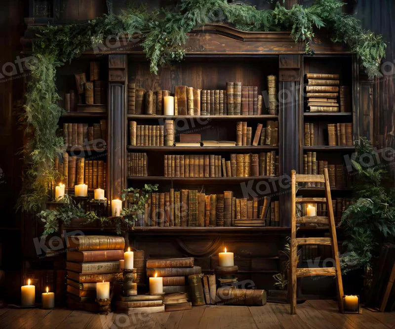 Kate Kerze Grün Pflanze Buch Zimmer Hintergrund entworfen von Emetselch - Kate Backdrop.de