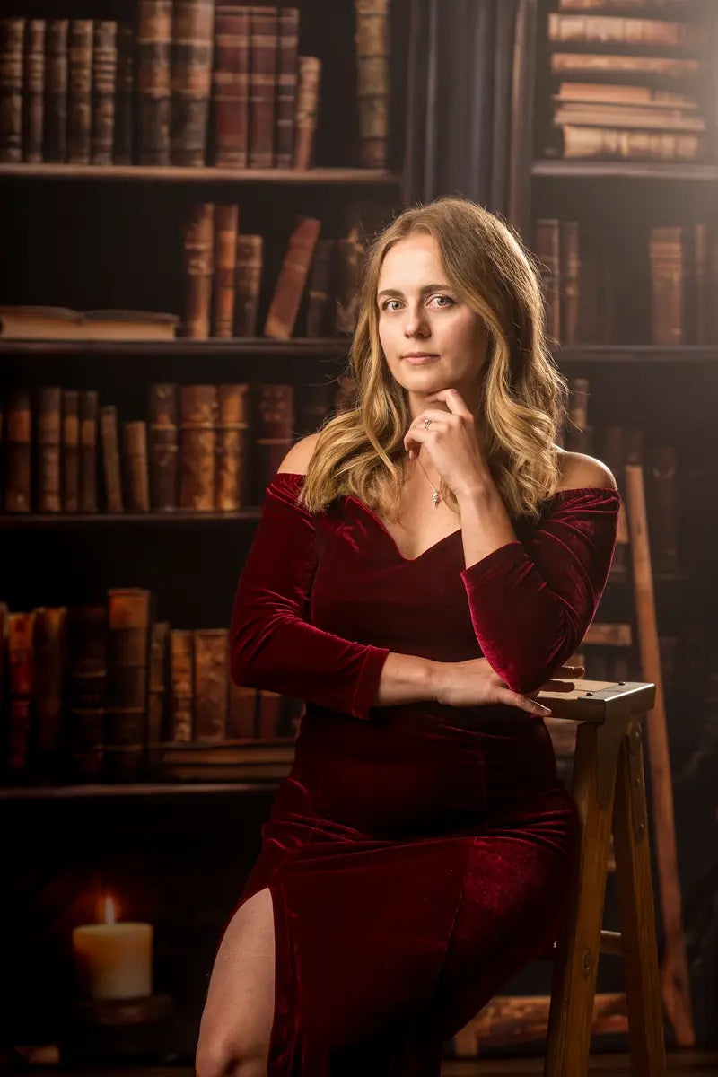 Kate Kerze Grün Pflanze Buch Zimmer Hintergrund entworfen von Emetselch - Kate Backdrop.de