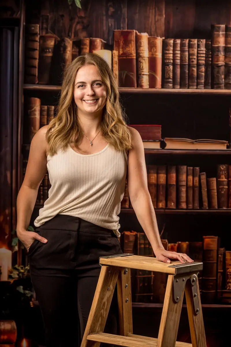 Kate Kerze Grün Pflanze Buch Zimmer Hintergrund entworfen von Emetselch - Kate Backdrop.de