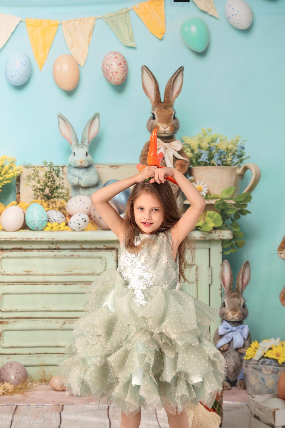 Kate Frühling Osterei Hase Blumen Hintergrund von Emetselch