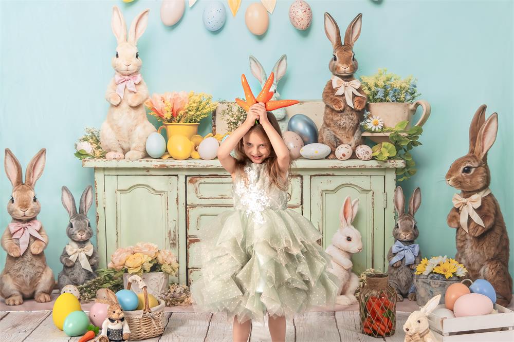 Kate Frühling Osterei Hase Blumen Hintergrund von Emetselch - Kate Backdrop.de