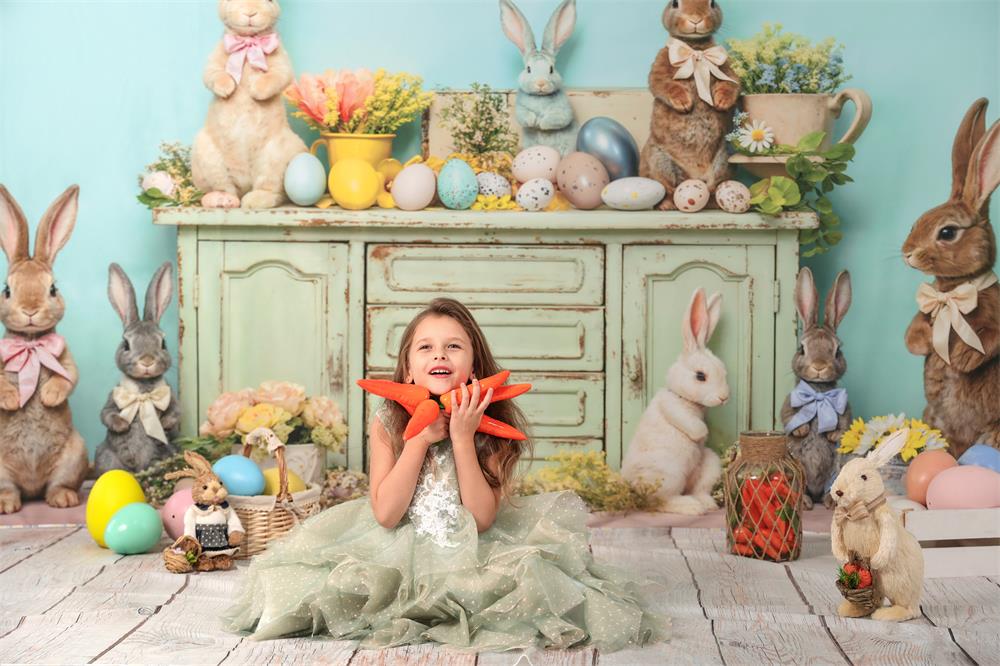 Kate Frühling Osterei Hase Blumen Hintergrund von Emetselch