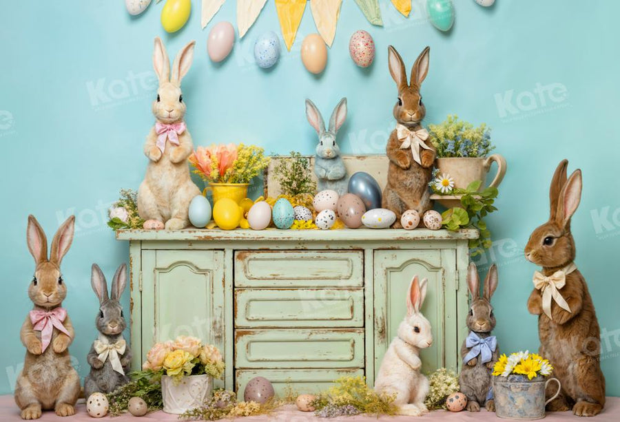 Kate Frühling Osterei Hase Blumen Hintergrund von Emetselch - Kate Backdrop.de