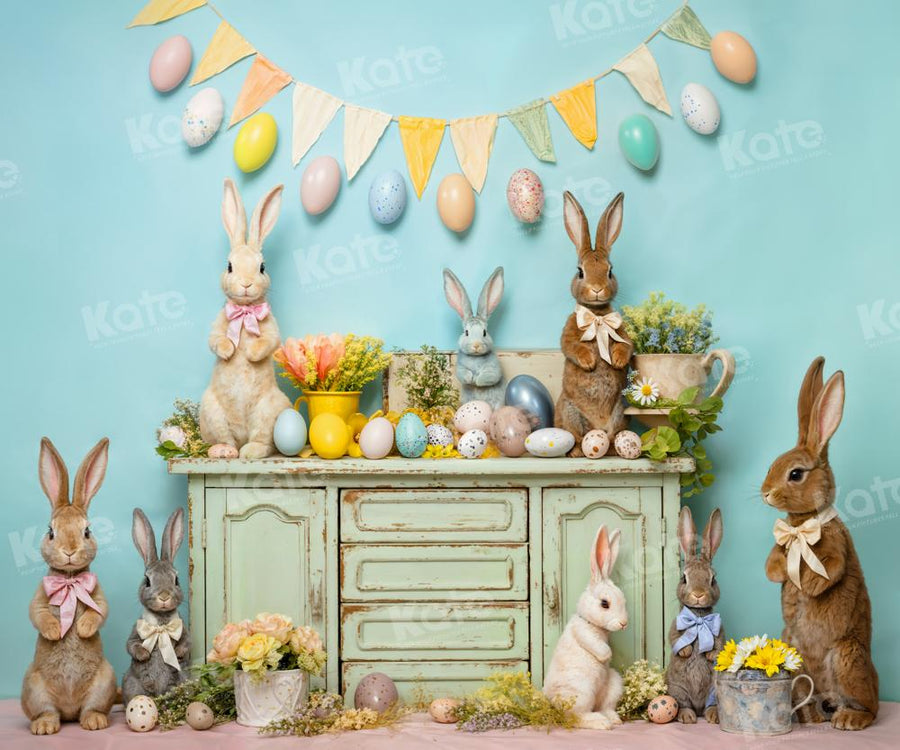 Kate Frühling Osterei Hase Blumen Hintergrund von Emetselch - Kate Backdrop.de