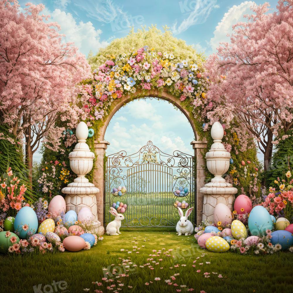 Kate Osterhase Bunte Blumen Bogen Hintergrund von Chain Photography - Kate Backdrop.de