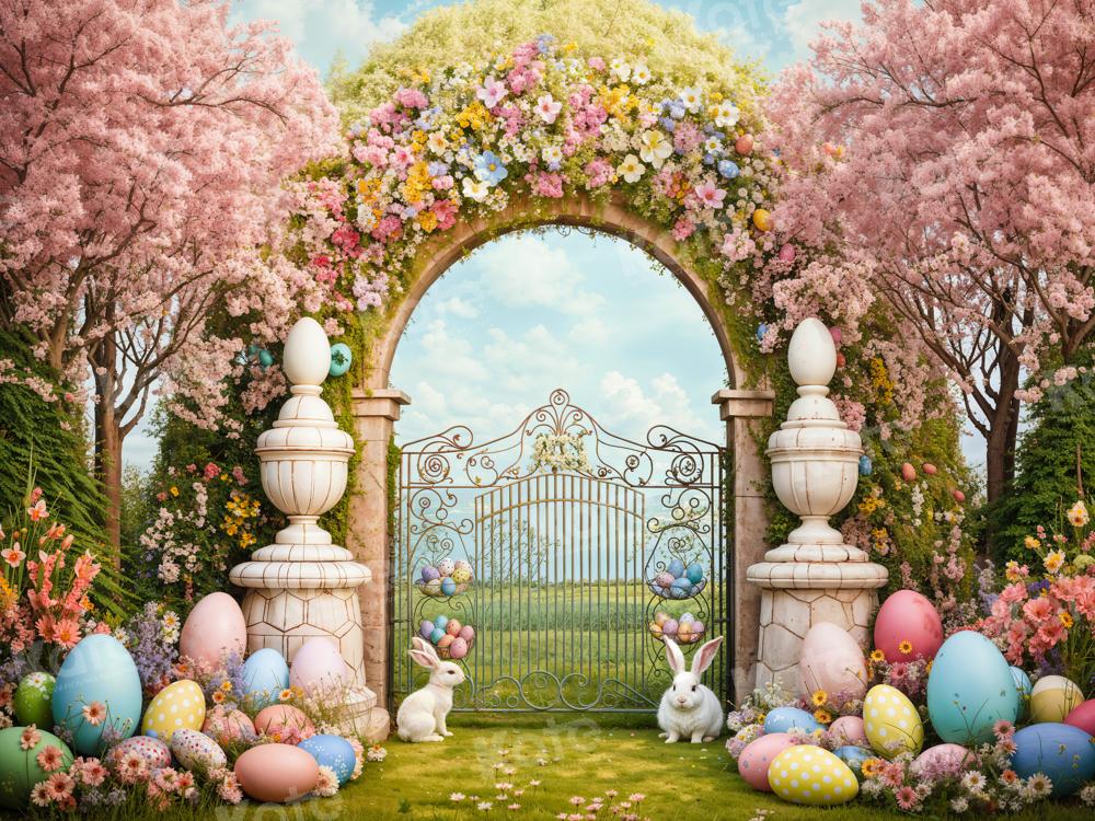 Kate Osterhase Bunte Blumen Bogen Hintergrund von Chain Photography - Kate Backdrop.de