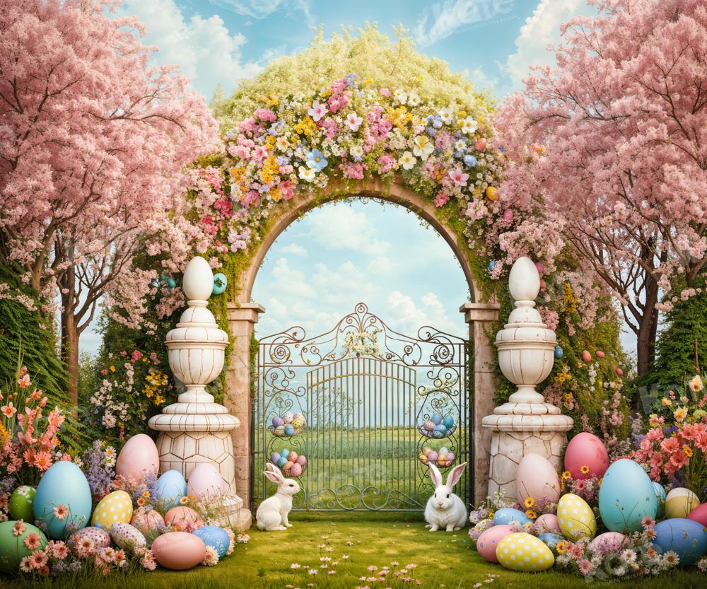 Kate Osterhase Bunte Blumen Bogen Hintergrund von Chain Photography - Kate Backdrop.de