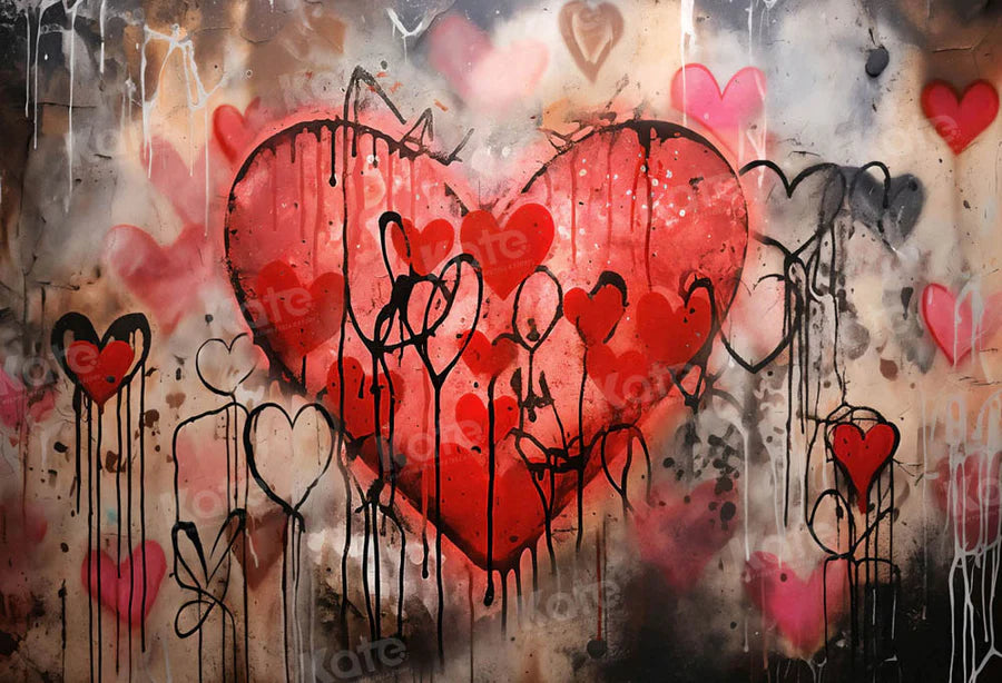 Kate Valentinstag Tinte Herzen Hintergrund von Chain Photography - Kate Backdrop.de