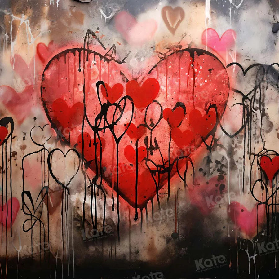 Kate Valentinstag Tinte Herzen Hintergrund von Chain Photography - Kate Backdrop.de