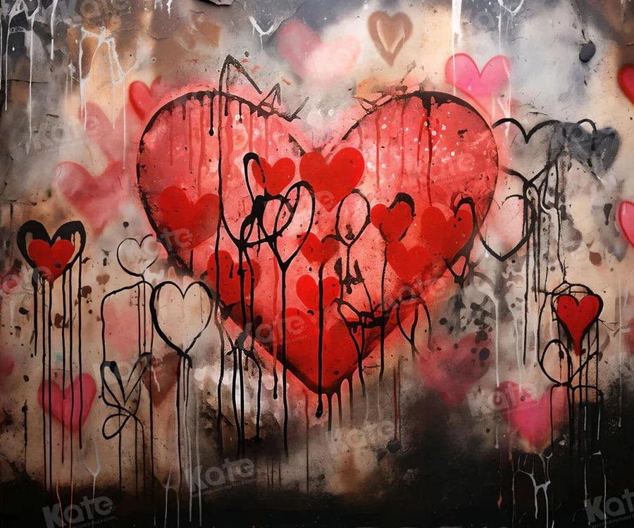 Kate Valentinstag Tinte Herzen Hintergrund von Chain Photography - Kate Backdrop.de