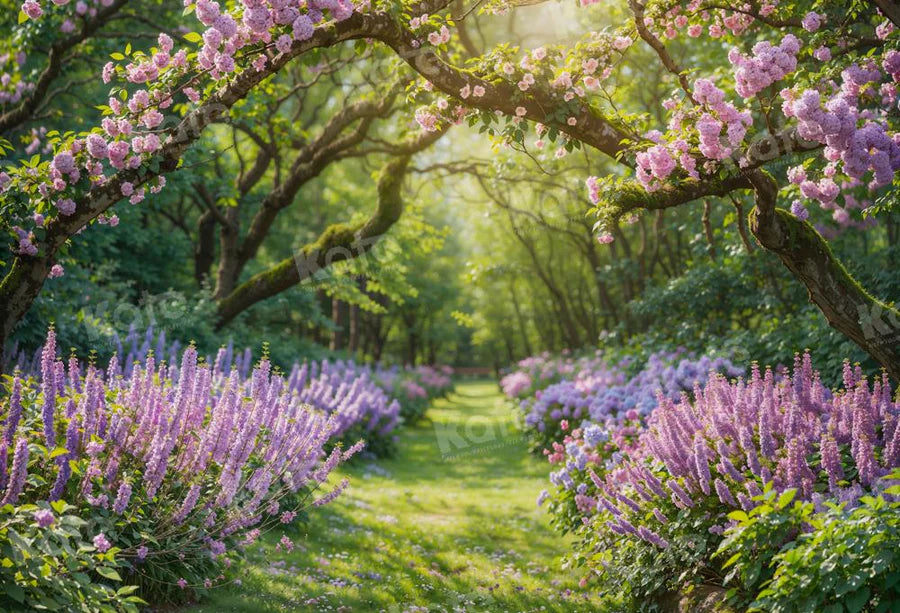 Kate Frühling Wisteria Waldweg Hintergrund für Fotografie - Kate Backdrop.de
