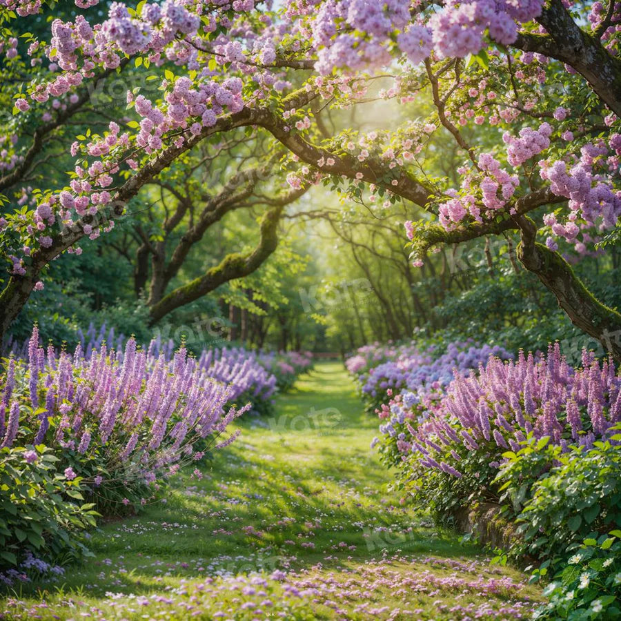 Kate Frühling Wisteria Waldweg Hintergrund für Fotografie - Kate Backdrop.de