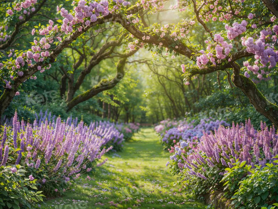 Kate Frühling Wisteria Waldweg Hintergrund für Fotografie - Kate Backdrop.de