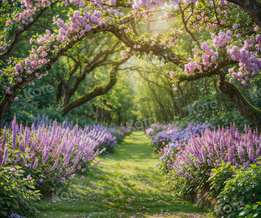 Kate Frühling Wisteria Waldweg Hintergrund für Fotografie - Kate Backdrop.de